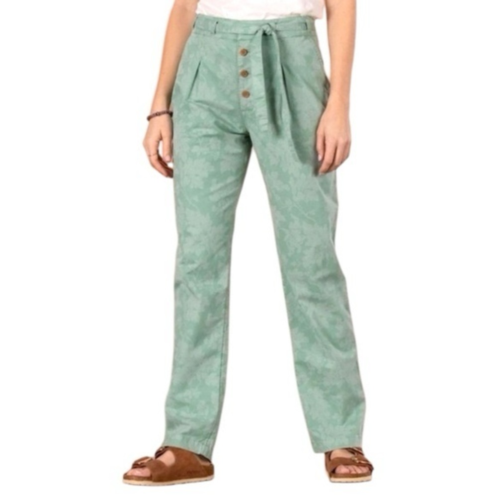 Sundance Green Bastille Easy Pants Size 6 Floral Print